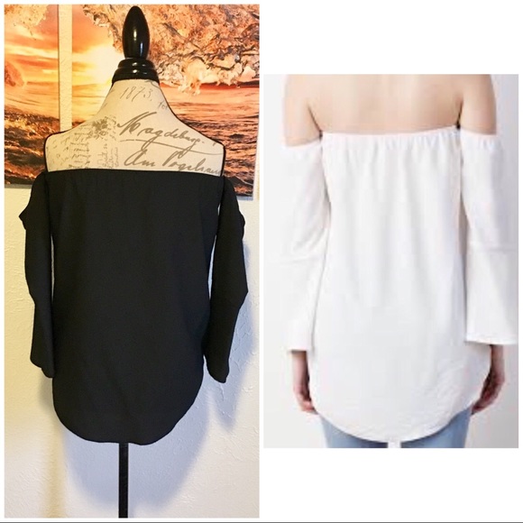 ❌SOLD❌ Black Off Shoulder Blouse - Picture 2 of 4